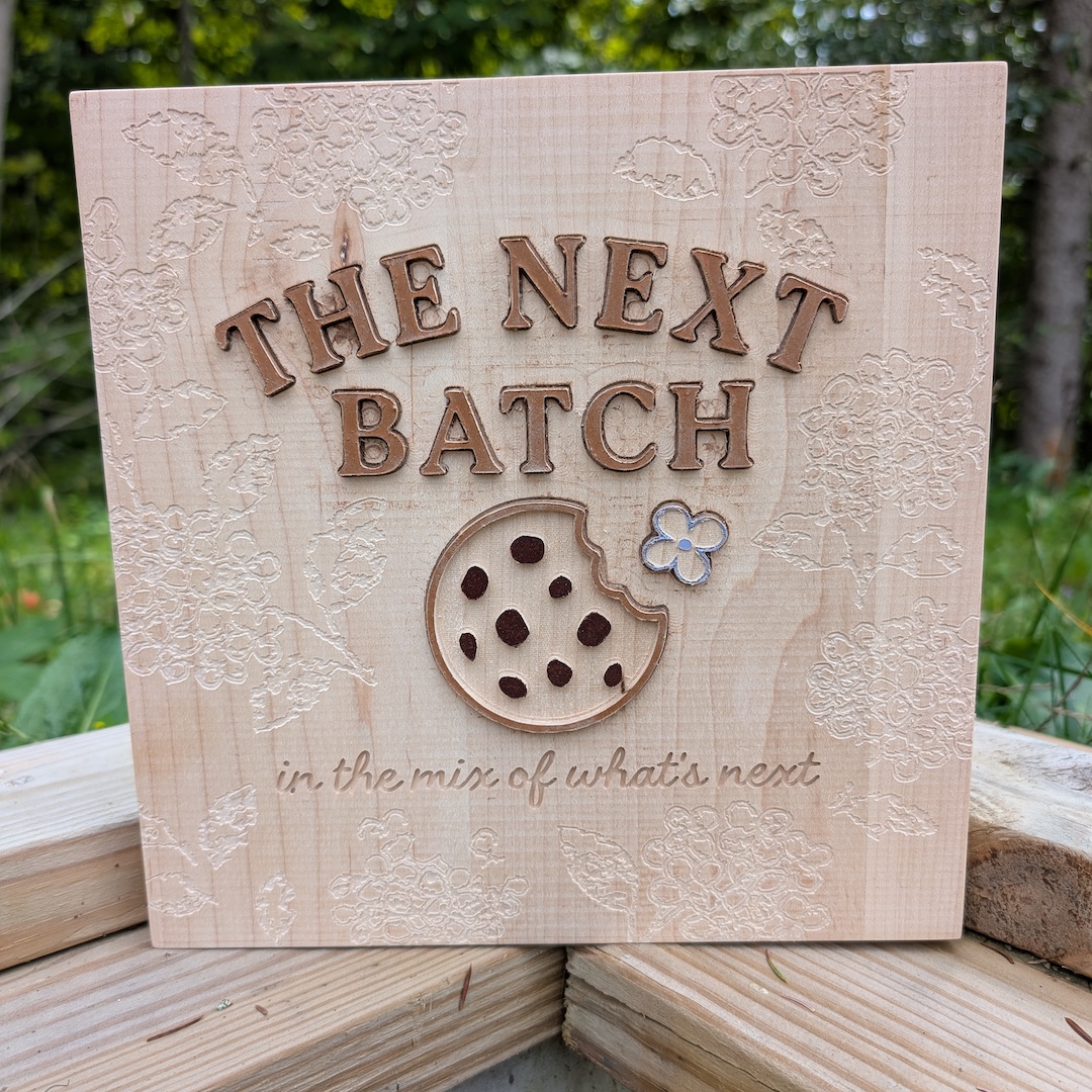 Next Batch Cookie Co. custom carved sign