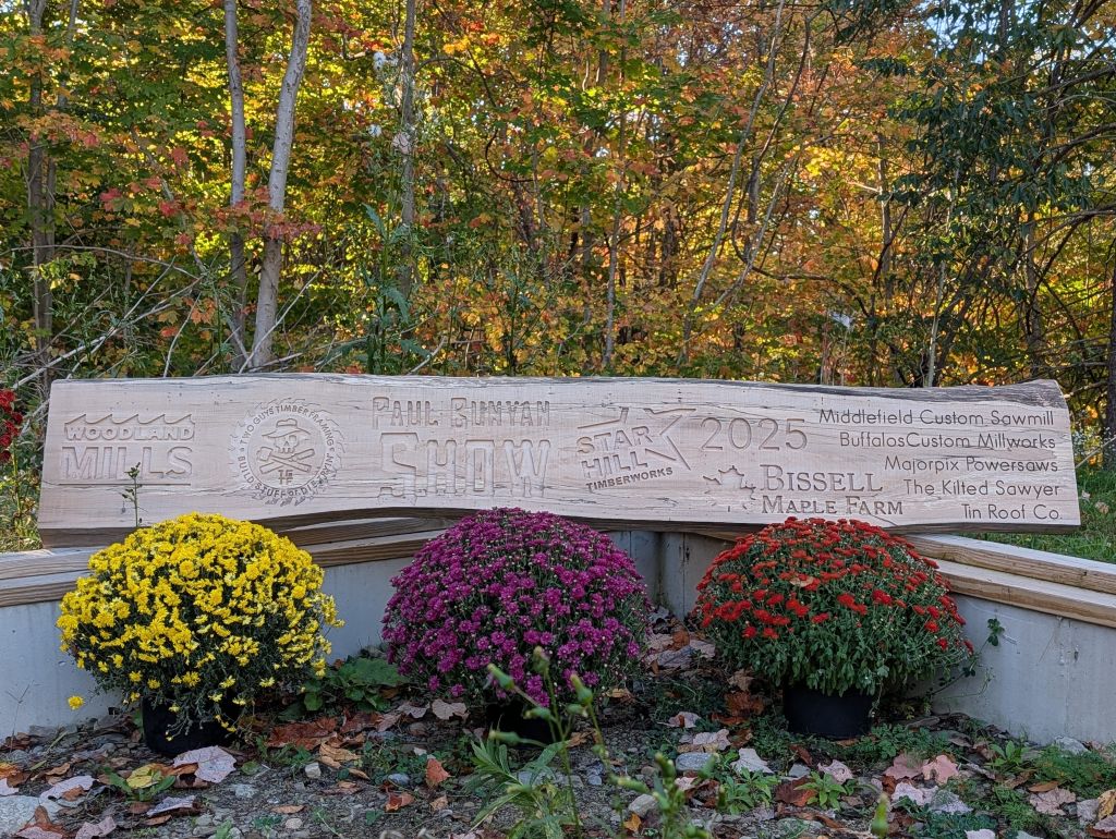Paul Bunyan Show commemorative sign with sponsor logos