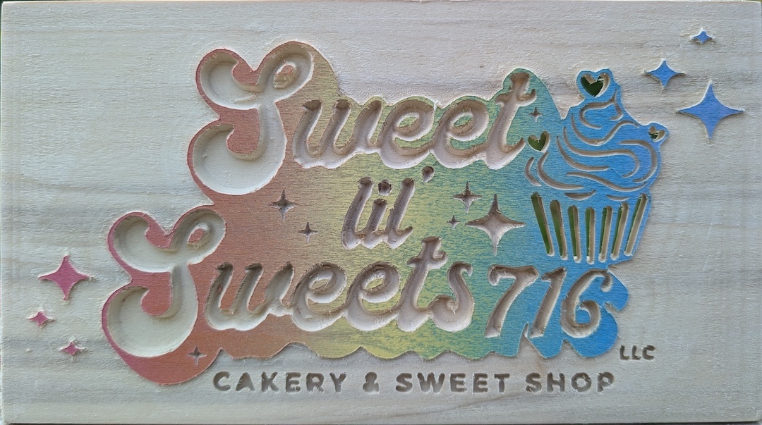 Bakery logo carved in poplar wood